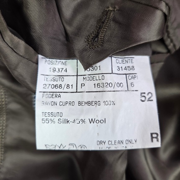CANALI Wool Silk Blazer Men's 52/US 42‎ Brown Check 3 Button Sport Coat Italy - Picture 3 of 16